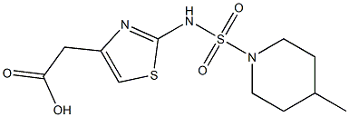 2-(2-{[(4-methylpiperidine-1-)sulfonyl]amino}-1,3-thiazol-4-yl)acetic acid 结构式