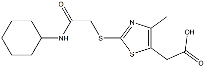 2-(2-{[(cyclohexylcarbamoyl)methyl]sulfanyl}-4-methyl-1,3-thiazol-5-yl)acetic acid 结构式