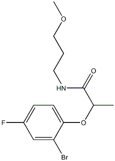 2-(2-bromo-4-fluorophenoxy)-N-(3-methoxypropyl)propanamide 结构式