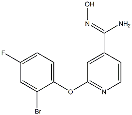 2-(2-bromo-4-fluorophenoxy)-N'-hydroxypyridine-4-carboximidamide 结构式