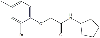 2-(2-bromo-4-methylphenoxy)-N-cyclopentylacetamide 结构式