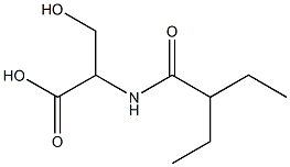 2-(2-ethylbutanamido)-3-hydroxypropanoic acid 结构式