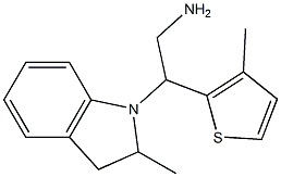 2-(2-methyl-2,3-dihydro-1H-indol-1-yl)-2-(3-methylthiophen-2-yl)ethan-1-amine 结构式