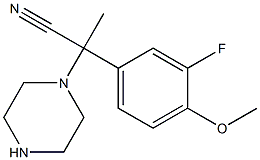 2-(3-fluoro-4-methoxyphenyl)-2-piperazin-1-ylpropanenitrile 结构式