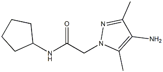 2-(4-amino-3,5-dimethyl-1H-pyrazol-1-yl)-N-cyclopentylacetamide 结构式