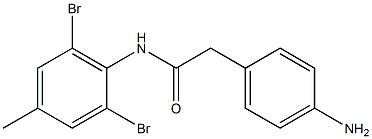 2-(4-aminophenyl)-N-(2,6-dibromo-4-methylphenyl)acetamide 结构式