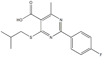 2-(4-fluorophenyl)-4-(isobutylthio)-6-methylpyrimidine-5-carboxylic acid 结构式