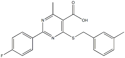 2-(4-fluorophenyl)-4-methyl-6-[(3-methylbenzyl)thio]pyrimidine-5-carboxylic acid 结构式