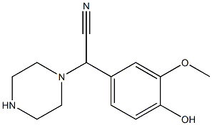 2-(4-hydroxy-3-methoxyphenyl)-2-(piperazin-1-yl)acetonitrile 结构式