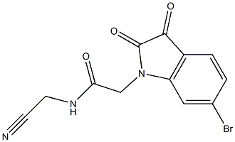 2-(6-bromo-2,3-dioxo-2,3-dihydro-1H-indol-1-yl)-N-(cyanomethyl)acetamide 结构式