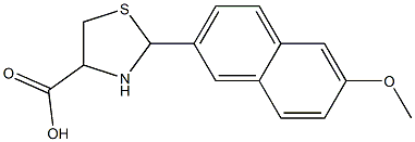 2-(6-methoxy-2-naphthyl)-1,3-thiazolidine-4-carboxylic acid 结构式