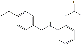 2-(difluoromethoxy)-N-{[4-(propan-2-yl)phenyl]methyl}aniline 结构式