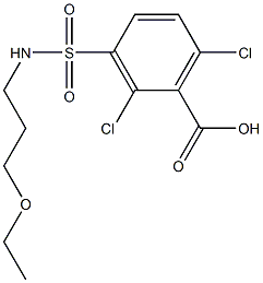 2,6-dichloro-3-[(3-ethoxypropyl)sulfamoyl]benzoic acid 结构式