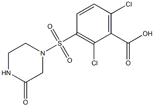 2,6-dichloro-3-[(3-oxopiperazine-1-)sulfonyl]benzoic acid 结构式
