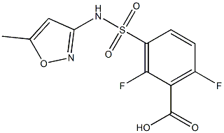 2,6-difluoro-3-[(5-methyl-1,2-oxazol-3-yl)sulfamoyl]benzoic acid 结构式