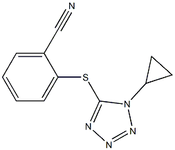 2-[(1-cyclopropyl-1H-1,2,3,4-tetrazol-5-yl)sulfanyl]benzonitrile 结构式