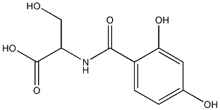 2-[(2,4-dihydroxybenzoyl)amino]-3-hydroxypropanoic acid 结构式