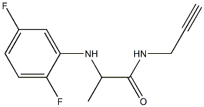 2-[(2,5-difluorophenyl)amino]-N-(prop-2-yn-1-yl)propanamide 结构式