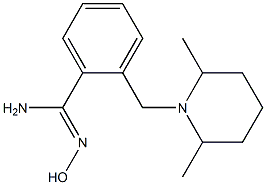 2-[(2,6-dimethylpiperidin-1-yl)methyl]-N'-hydroxybenzenecarboximidamide 结构式