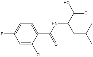 2-[(2-chloro-4-fluorobenzoyl)amino]-4-methylpentanoic acid 结构式