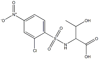 2-[(2-chloro-4-nitrobenzene)sulfonamido]-3-hydroxybutanoic acid 结构式