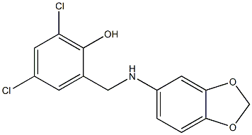 2-[(2H-1,3-benzodioxol-5-ylamino)methyl]-4,6-dichlorophenol 结构式