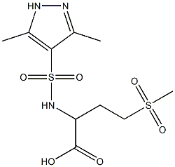 2-[(3,5-dimethyl-1H-pyrazole-4-)sulfonamido]-4-methanesulfonylbutanoic acid 结构式