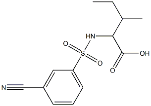 2-[(3-cyanobenzene)sulfonamido]-3-methylpentanoic acid 结构式