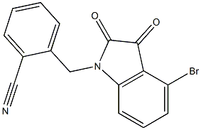 2-[(4-bromo-2,3-dioxo-2,3-dihydro-1H-indol-1-yl)methyl]benzonitrile 结构式