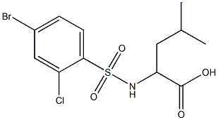 2-[(4-bromo-2-chlorobenzene)sulfonamido]-4-methylpentanoic acid 结构式