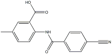 2-[(4-cyanobenzene)amido]-5-methylbenzoic acid 结构式