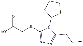 2-[(4-cyclopentyl-5-propyl-4H-1,2,4-triazol-3-yl)sulfanyl]acetic acid 结构式