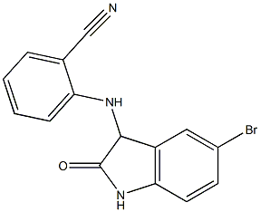 2-[(5-bromo-2-oxo-2,3-dihydro-1H-indol-3-yl)amino]benzonitrile 结构式