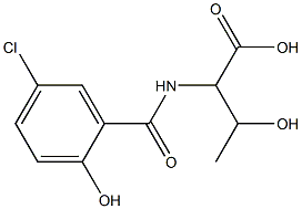 2-[(5-chloro-2-hydroxybenzoyl)amino]-3-hydroxybutanoic acid 结构式