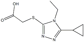 2-[(5-cyclopropyl-4-ethyl-4H-1,2,4-triazol-3-yl)sulfanyl]acetic acid 结构式