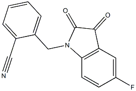 2-[(5-fluoro-2,3-dioxo-2,3-dihydro-1H-indol-1-yl)methyl]benzonitrile 结构式