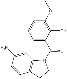 2-[(6-amino-2,3-dihydro-1H-indol-1-yl)carbonyl]-6-methoxyphenol 结构式