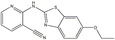 2-[(6-ethoxy-1,3-benzothiazol-2-yl)amino]pyridine-3-carbonitrile 结构式