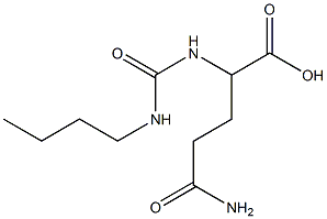 2-[(butylcarbamoyl)amino]-4-carbamoylbutanoic acid 结构式