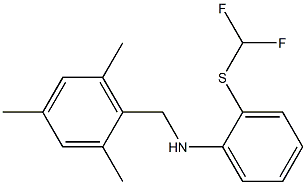 2-[(difluoromethyl)sulfanyl]-N-[(2,4,6-trimethylphenyl)methyl]aniline 结构式