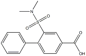 2-[(dimethylamino)sulfonyl]-1,1'-biphenyl-4-carboxylic acid 结构式