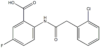 2-[2-(2-chlorophenyl)acetamido]-5-fluorobenzoic acid 结构式
