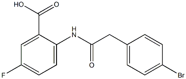 2-[2-(4-bromophenyl)acetamido]-5-fluorobenzoic acid 结构式