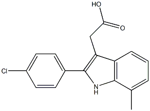 2-[2-(4-chlorophenyl)-7-methyl-1H-indol-3-yl]acetic acid 结构式