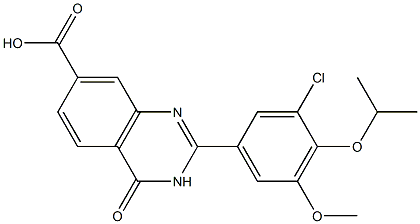 2-[3-chloro-5-methoxy-4-(propan-2-yloxy)phenyl]-4-oxo-3,4-dihydroquinazoline-7-carboxylic acid 结构式