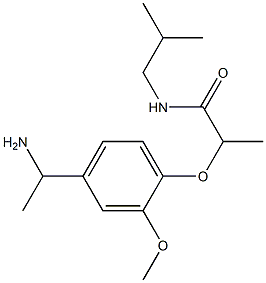 2-[4-(1-aminoethyl)-2-methoxyphenoxy]-N-(2-methylpropyl)propanamide 结构式