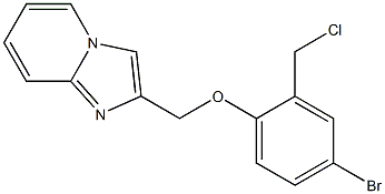 2-[4-bromo-2-(chloromethyl)phenoxymethyl]imidazo[1,2-a]pyridine 结构式