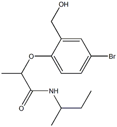 2-[4-bromo-2-(hydroxymethyl)phenoxy]-N-(butan-2-yl)propanamide 结构式