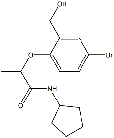 2-[4-bromo-2-(hydroxymethyl)phenoxy]-N-cyclopentylpropanamide 结构式