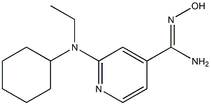 2-[cyclohexyl(ethyl)amino]-N'-hydroxypyridine-4-carboximidamide 结构式